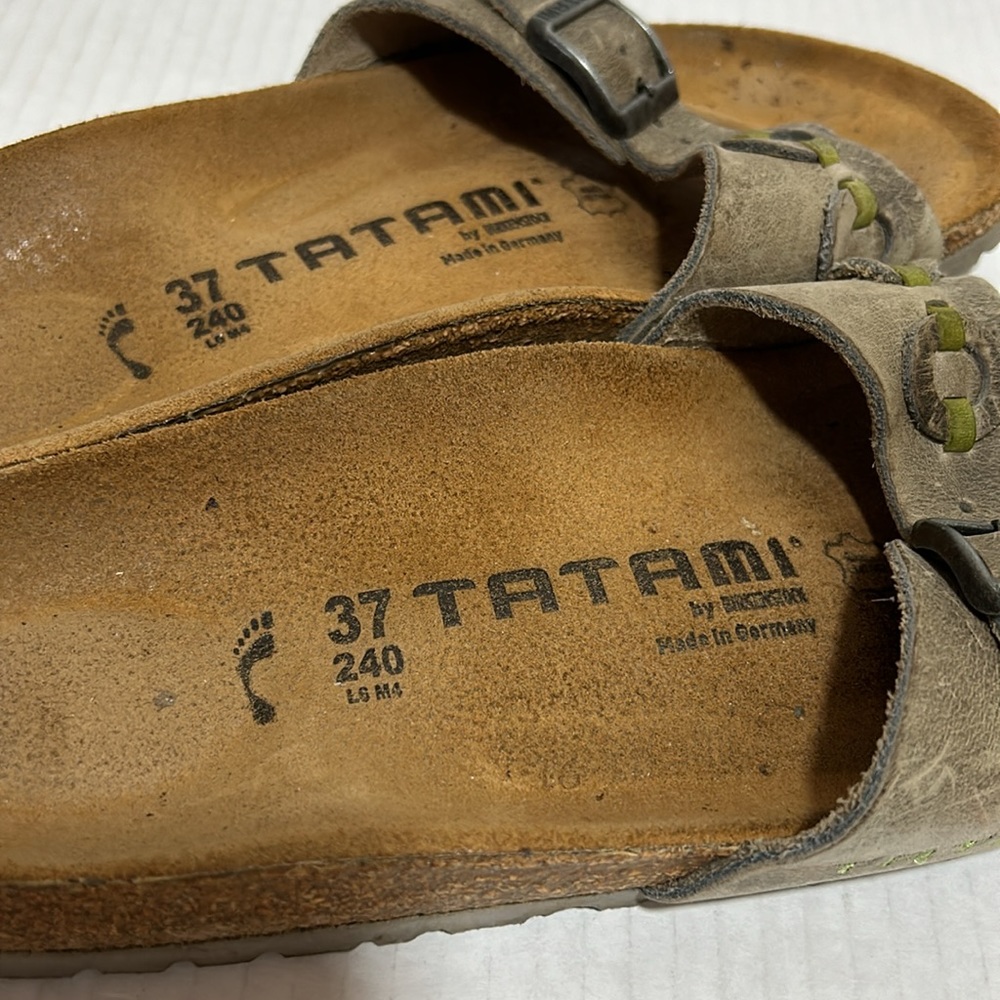 Birkenstock Tatami Madrid Taupe Leather Sandals Womens Size EU 37 US 6 - Picture 9 of 9